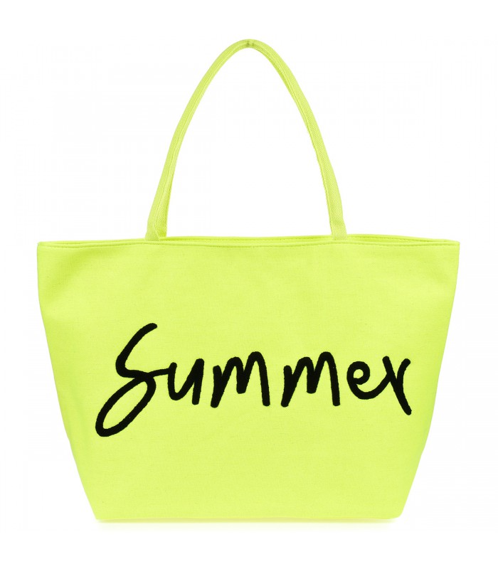 Żółta neon Duża torba plażowa gładka torebka summer lekka Tor751