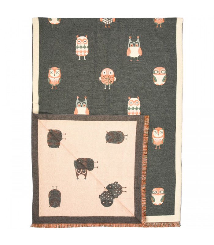 Szary Szalik damski duży bawełniany szal niepowtarzalny XA-5-5