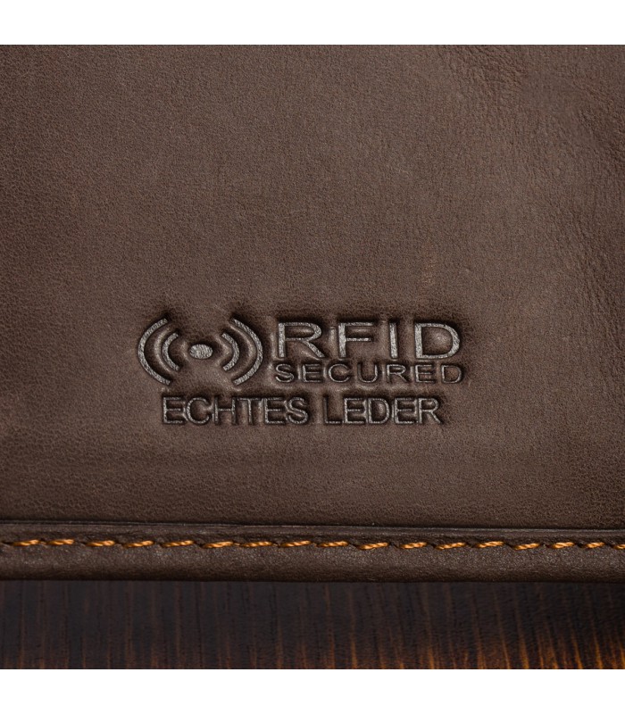 Portfel męski skórzany pionowy brązowy mały Beltimore RFiD L52