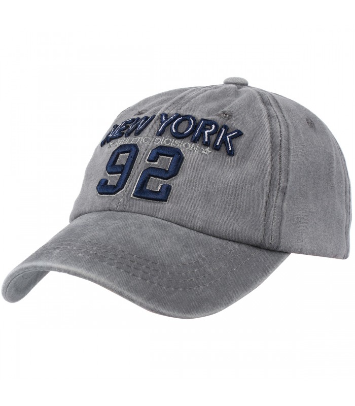 Szara Czapka z daszkiem baseballówka vintage uniwersalna cz-m-83