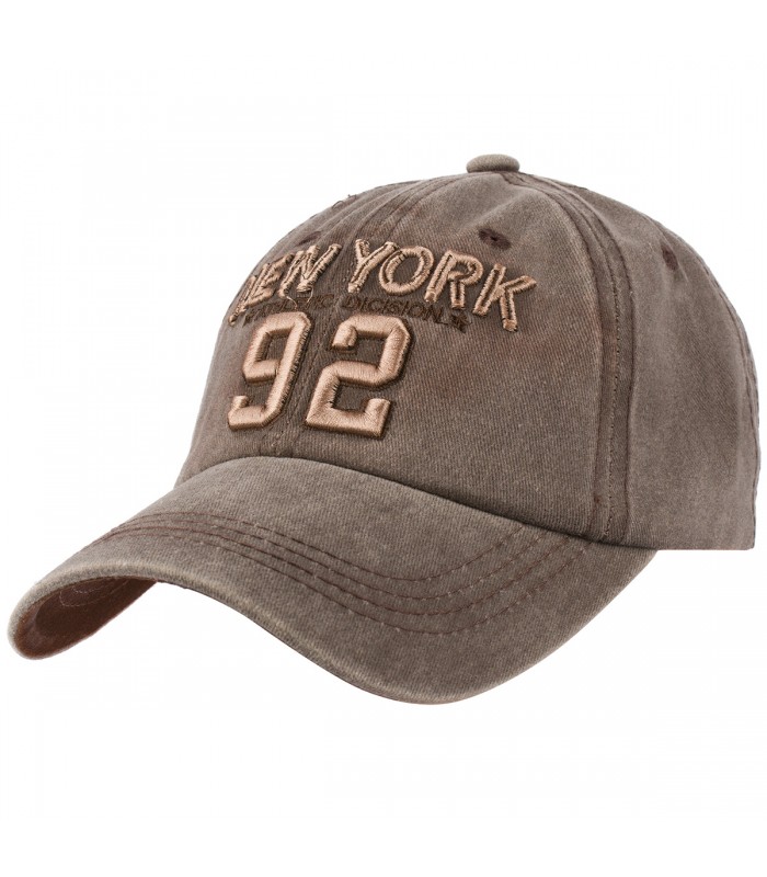 Brązowa Czapka z daszkiem baseballówka vintage uniwersalna cz-m-83