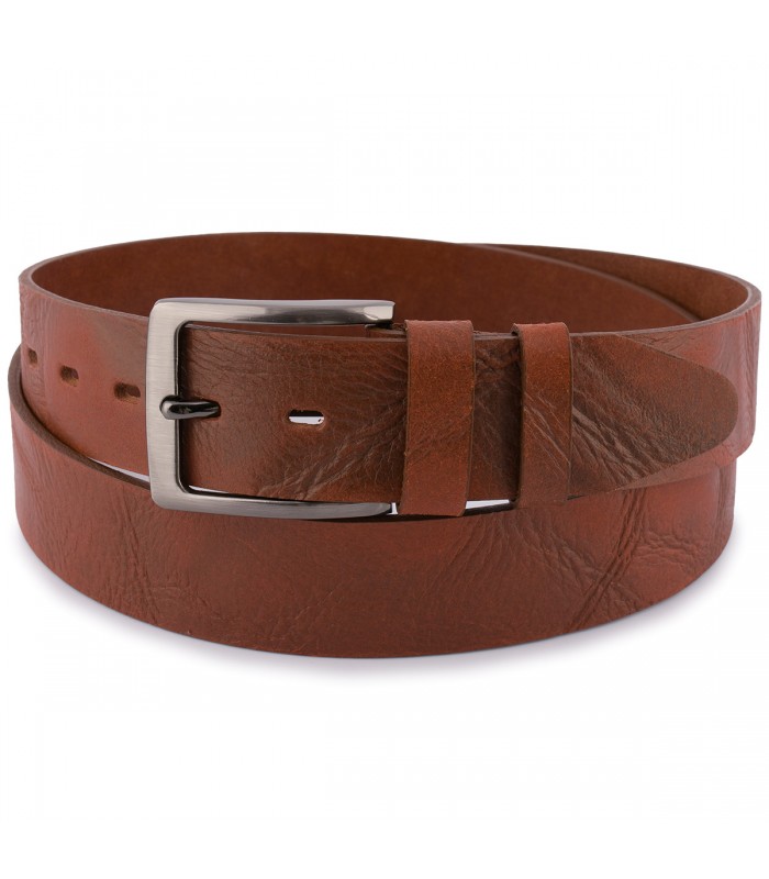Pasek męski skórzany premium szeroki 4 cm klasyczny skóra licowa Beltimore brązowy E35