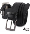 Pasek męski skórzany premium szeroki 4 cm skóra licowa Beltimore czarny E36