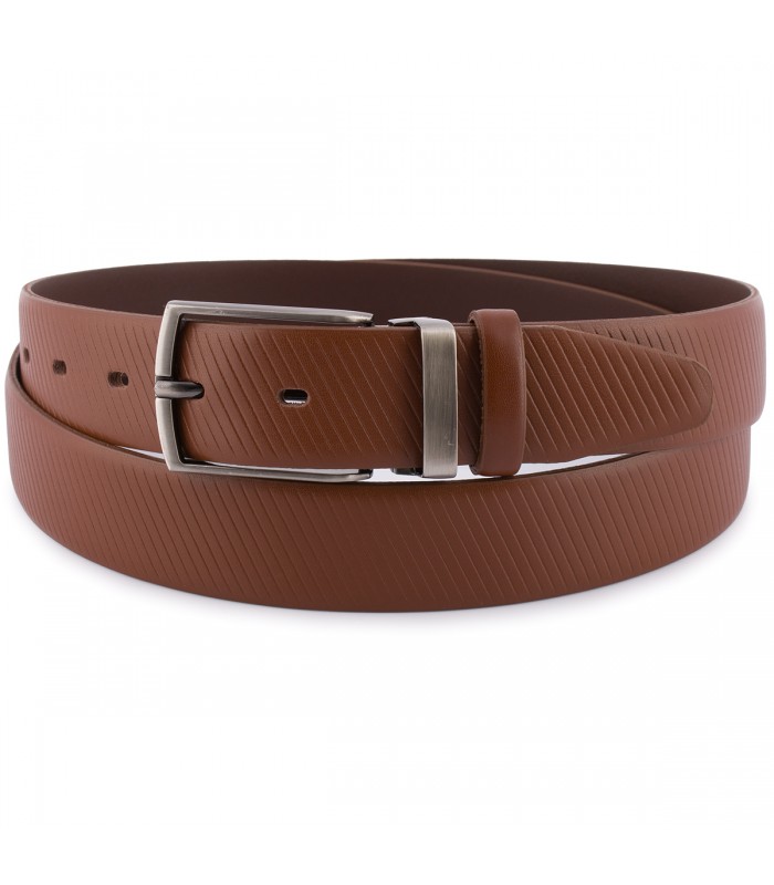Pasek męski skórzany premium 3,5 cm skóra licowa Beltimore brązowy E41