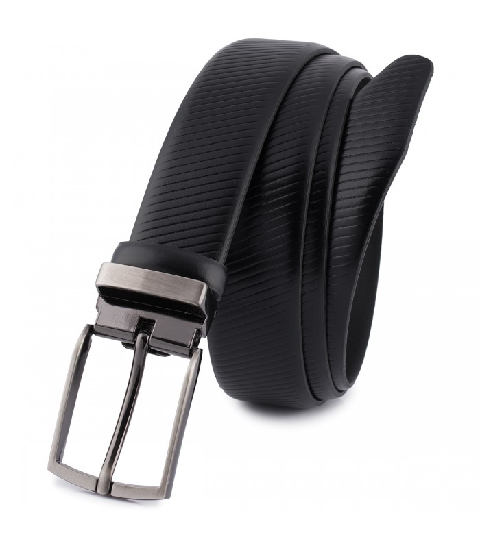 Pasek męski skórzany premium 3,5 cm skóra licowa Beltimore czarny E42