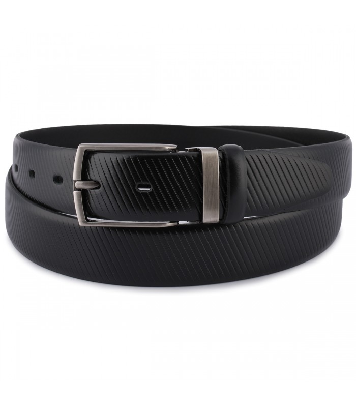 Pasek męski skórzany premium 3,5 cm skóra licowa Beltimore czarny E42