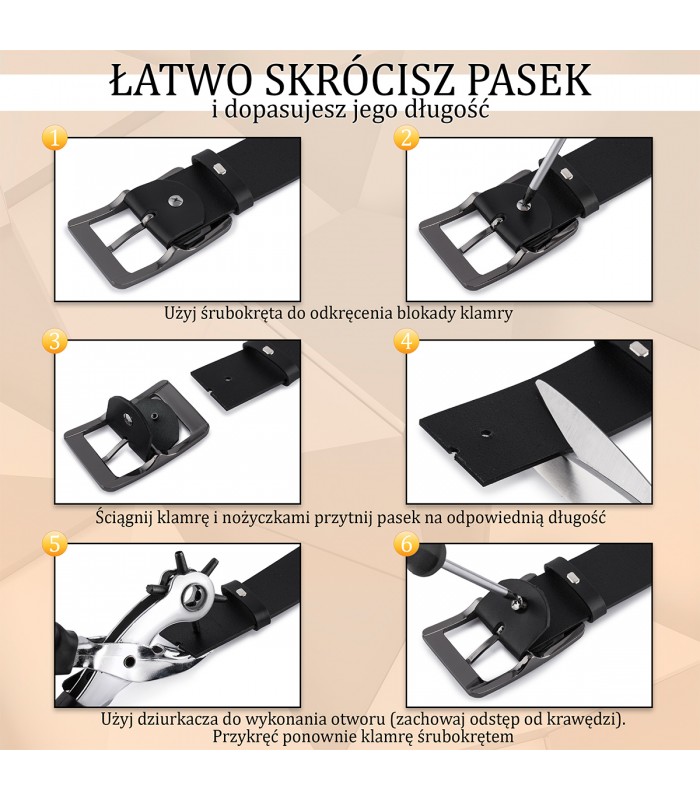 Skórzany pasek damski do spodni sukienki czerwony skóra nat 3 cm Beltimore D93