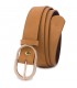 Skórzany pasek damski do spodni sukienki camelowy skóra nat. zamszowa 3 cm Beltimore E52