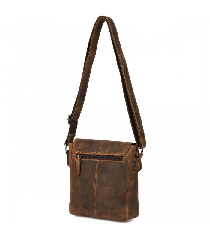 Torba męska skórzana na ramię zgrabna brązowa elegancka Beltimore N18