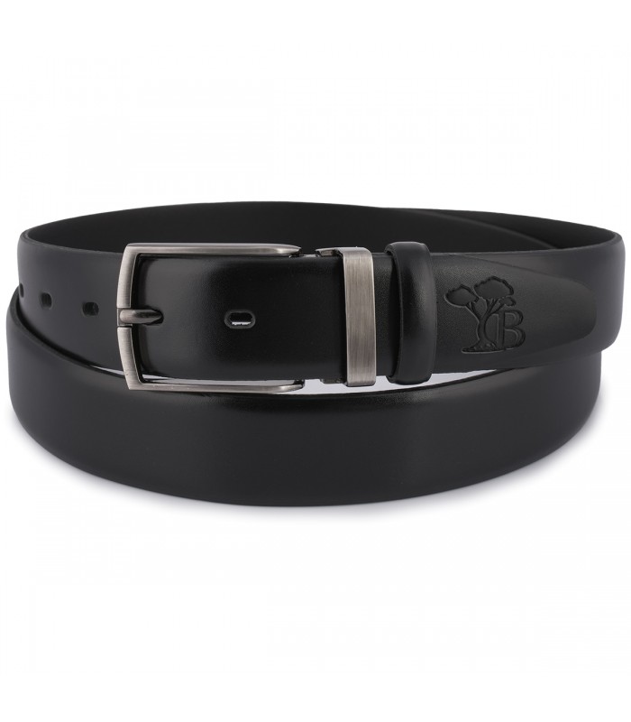 Pasek męski skórzany premium 3,5 cm casualowy czarny skóra lico Beltimore E39