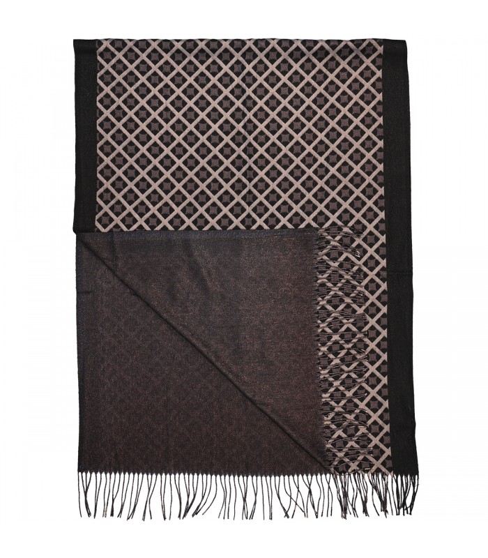 Czarny piękny elegancki szalik damski szal ciepły modny wzór AX-138