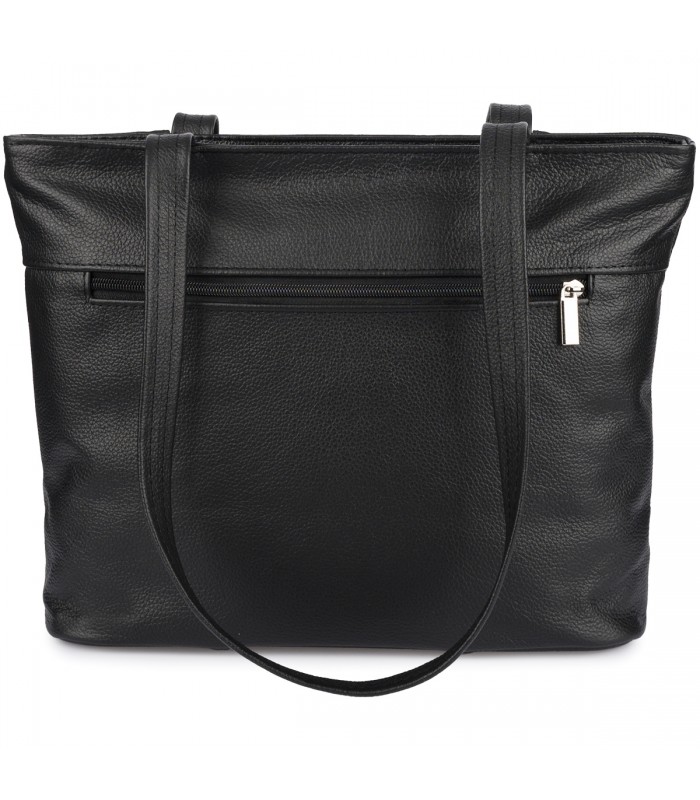 Skórzana damska torba na ramię elegancka czarna klasyczna Beltimore L44