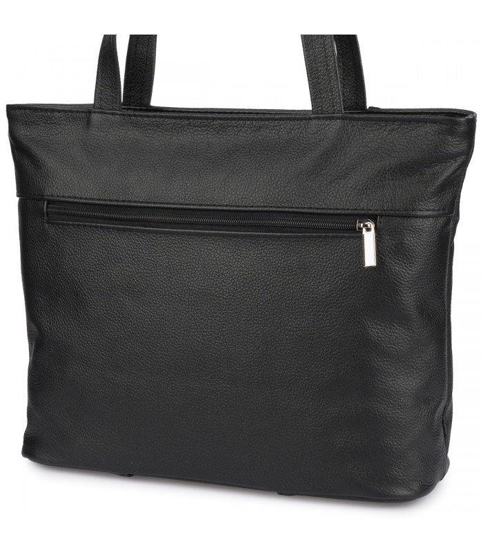 Skórzana damska torba na ramię elegancka czarna klasyczna Beltimore L44