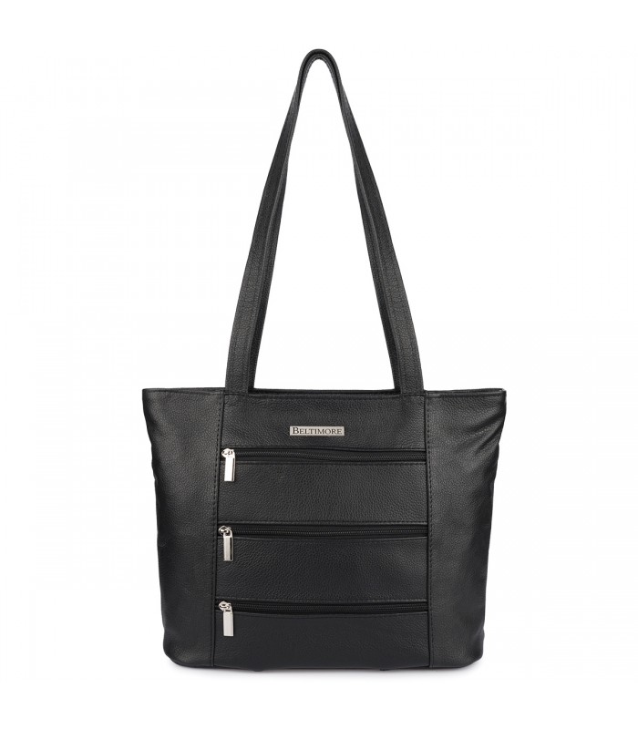 Skórzana damska torba na ramię elegancka czarna klasyczna Beltimore L44