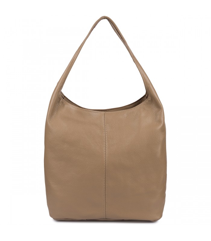 Torebka skórzana damska shopper pojemna A4 skóra naturalna włoska Beltimore taupe U36