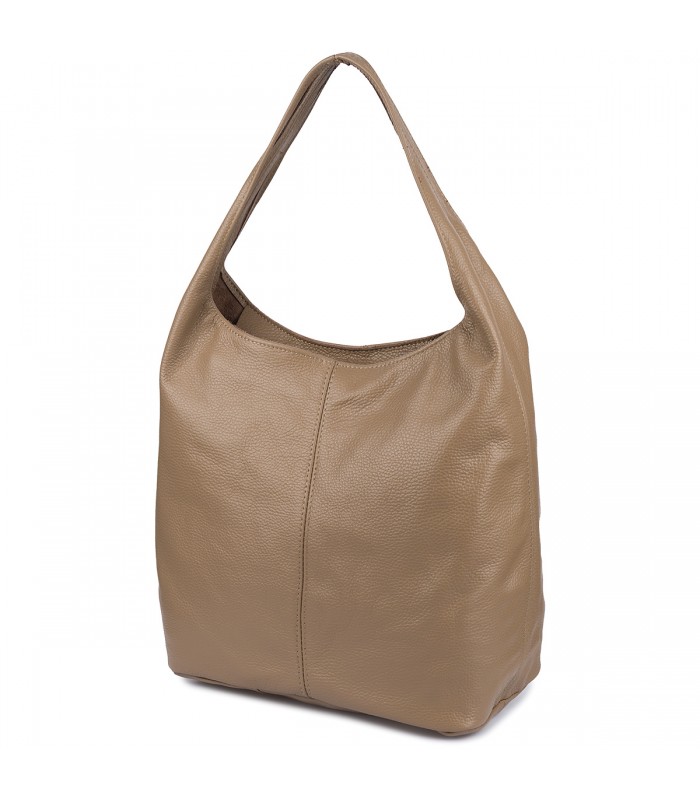 Torebka skórzana damska shopper pojemna A4 skóra naturalna włoska Beltimore taupe U36