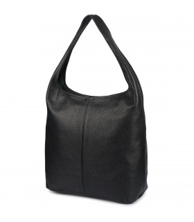 Torebka skórzana damska shopper pojemna A4 skóra naturalna włoska Beltimore czarna U36