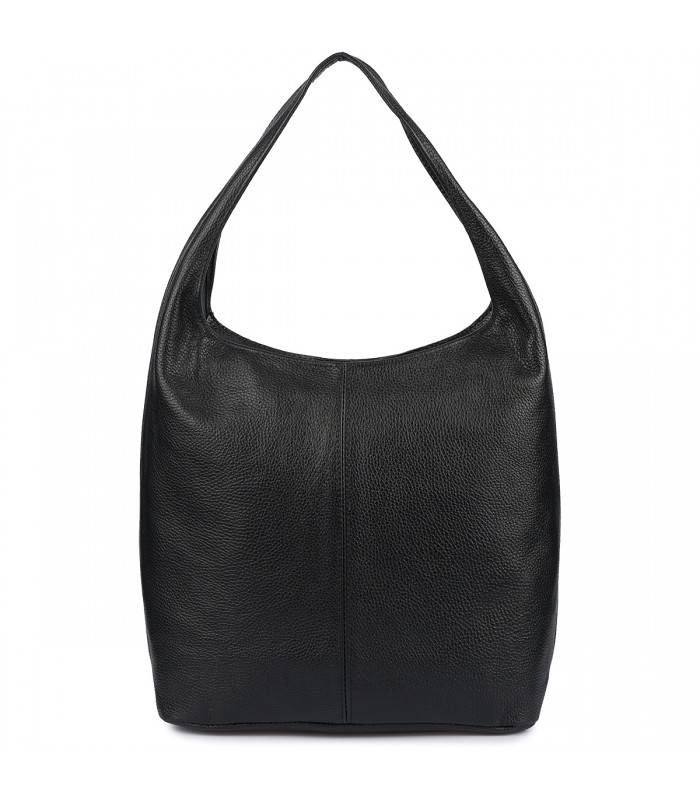 Torebka skórzana damska shopper pojemna A4 skóra naturalna włoska Beltimore czarna U36