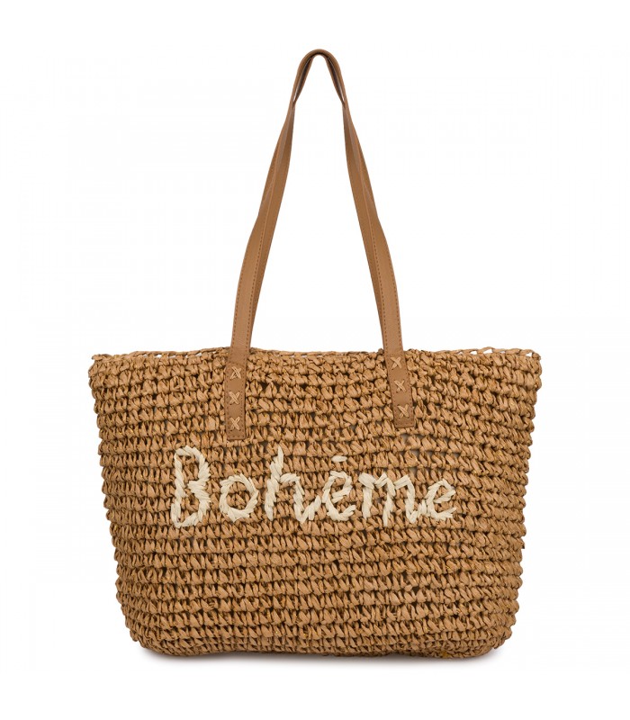 Torba damska na lato boho duży koszyk słomiany brązowa Tor-pa-47