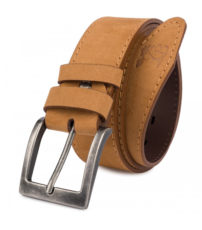Pasek męski skórzany zamszowy skóra naturalna camel Beltimore W47
