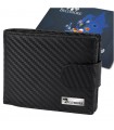 Męski portfel skórzany klasyczny RFiD duży czarny carbon premium Beltimore P02