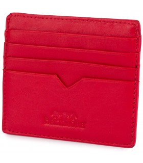 Etui na dokumenty karty wizytówki skórzane slim portfel czerwone Beltimore E49