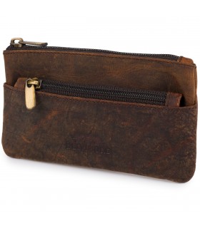 Skórzane etui na klucze dokumenty, pokrowiec kluczówka brązowe vintage E48