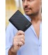 Męski portfel skórzany pionowy klasyczny RFiD duży czarny carbon premium Beltimore P03