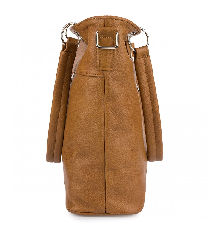 Torebka Damska Shopper Skóra Naturalna Miękka Beltimore Camel 935