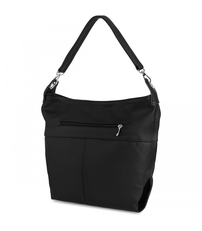 Torebka Damska Shopper Skóra Naturalna Miękka Beltimore Czarna 936