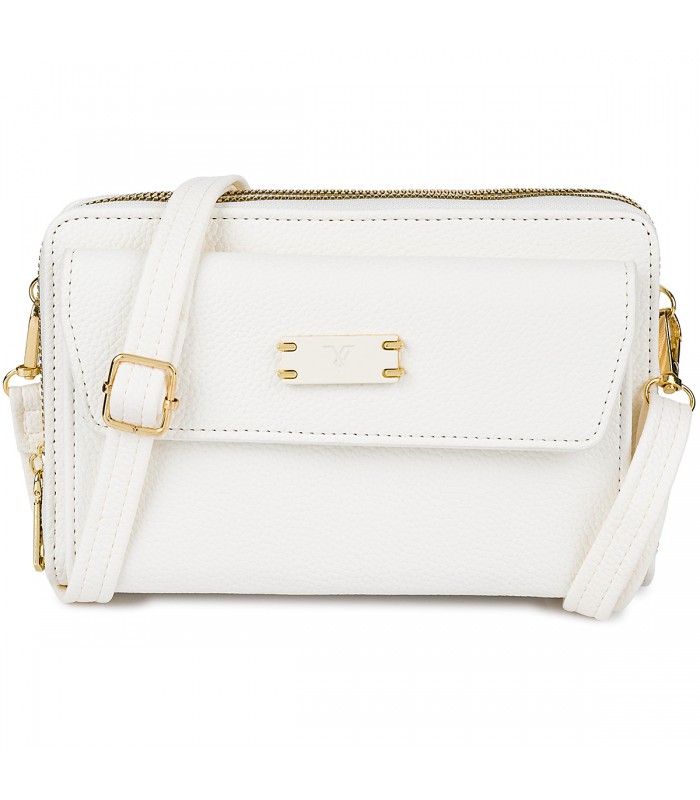 Biała Torebka Mini damska crossbody na telefon i karty POR-T-54
