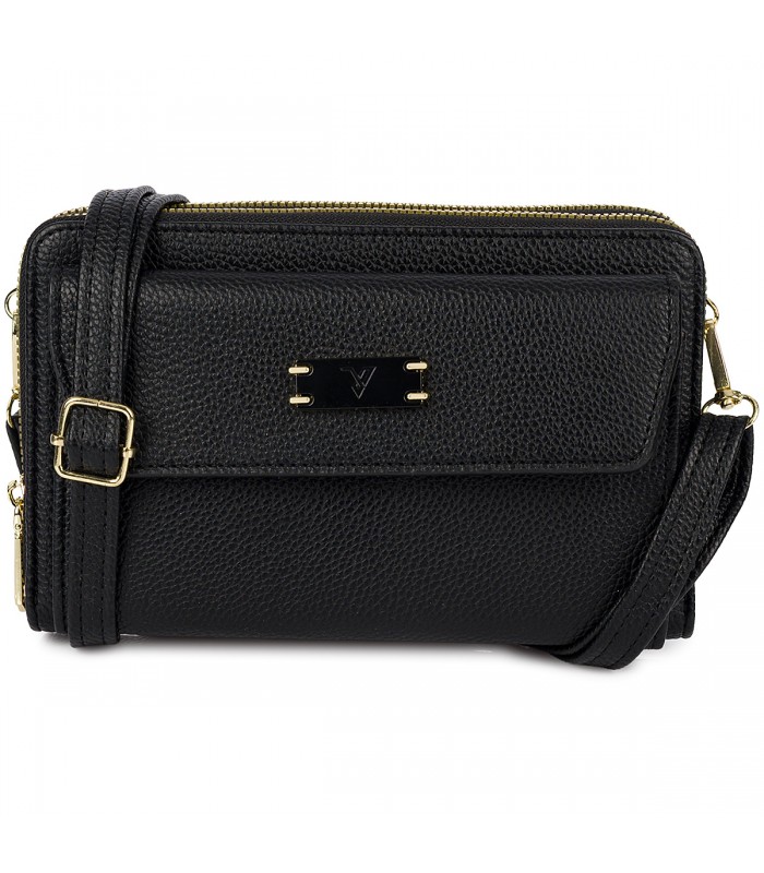 Czarna Torebka Mini damska crossbody na telefon i karty POR-T-54
