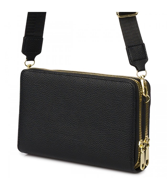 Czarna Torebka Mini damska crossbody na telefon i karty POR-T-54