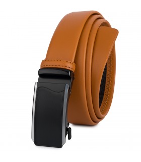Pasek męski skórzany 3,5 cm klamra automatyczna Beltimore camel 02-552