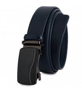 Pasek męski skórzany 3,5 cm klamra automatyczna Beltimore granatowy 02-562