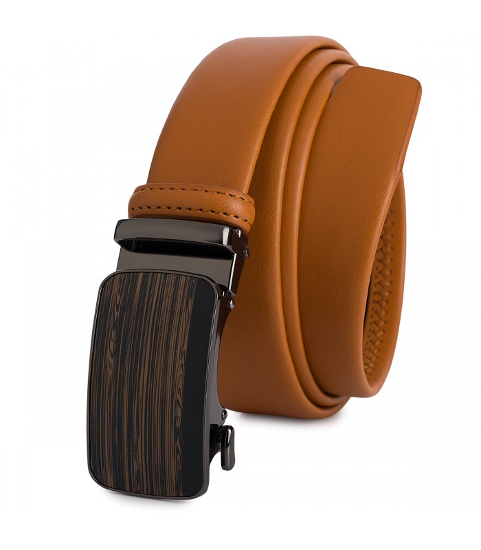 Pasek męski skórzany 3,5 cm klamra automatyczna Beltimore camel 02-563