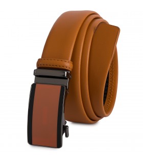 Pasek męski skórzany 3,5 cm klamra automatyczna Beltimore camel 02-572