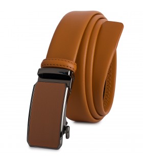 Pasek męski skórzany 3,5 cm klamra automatyczna Beltimore camelowy 02-592