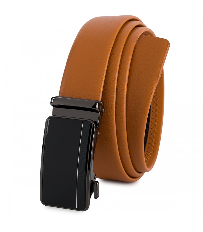 Pasek męski skórzany 3,5 cm klamra automatyczna Beltimore camelowy 02-549