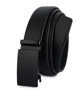 Pasek męski skórzany 3,5 cm klamra automatyczna Beltimore czarny 02-559