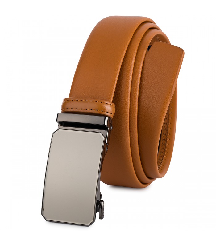 Pasek męski skórzany 3,5 cm klamra automatyczna Beltimore camelowy 02-595
