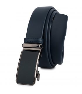 Pasek męski skórzany 3,5 cm klamra automatyczna Beltimore granatowy 02-600
