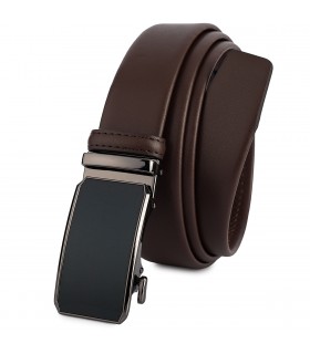 Pasek męski skórzany 3,5 cm klamra automatyczna Beltimore brązowy 02-585