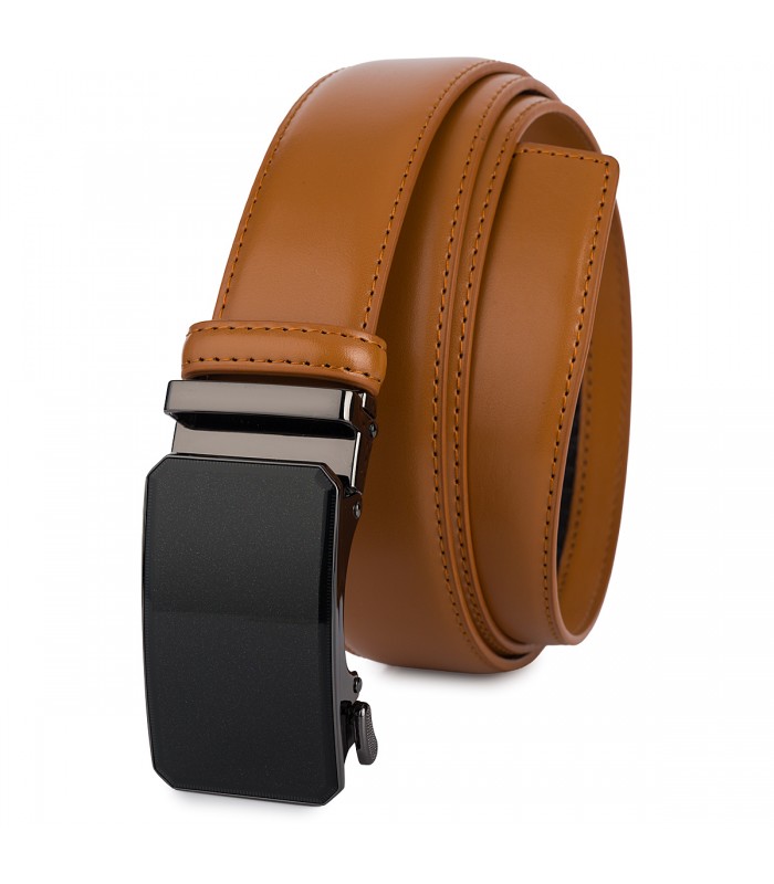 Pasek męski skórzany 3,5 cm klamra automatyczna Beltimore camelowy 03-547