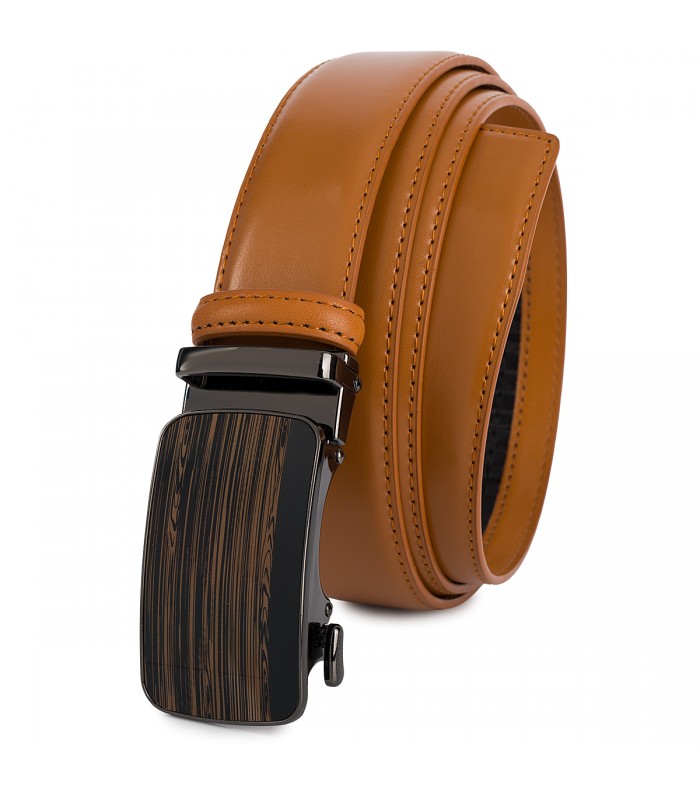 Pasek męski skórzany 3,5 cm klamra automatyczna Beltimore camelowy 03-563