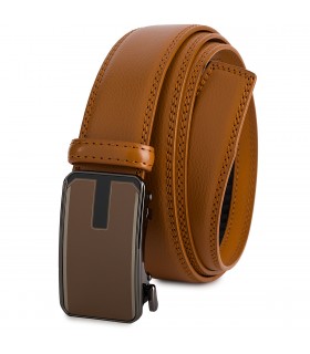 Pasek męski skórzany 3,5 cm klamra automatyczna Beltimore camel 50-551
