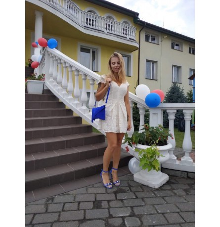 NIEBIESKI JEANS zamszowa skórzana WŁOSKA damska torebka kopertówka N12