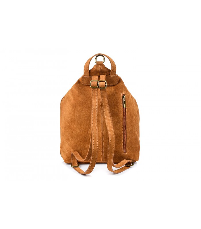 Camel Włoski Stylowy Plecak Damski Skórzany Zamsz A4 W14