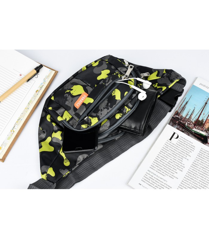 Zielona Saszetka nerka UNISEX kodura pojemna solidna pasek B94