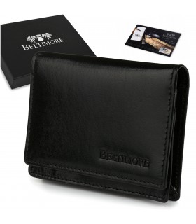 Etui na wizytówki karty czarne skórzane portfel slim Beltimore G94